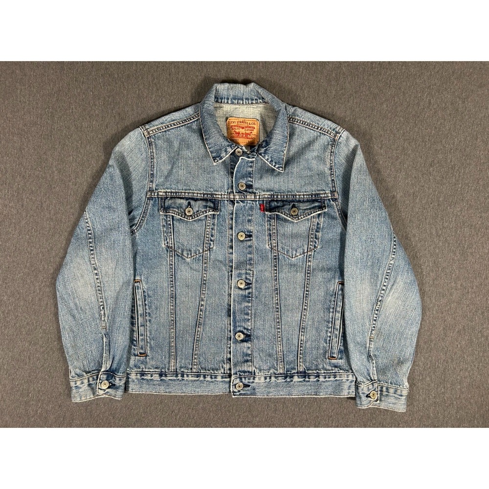 Levi's Trucker Jacket Mens Denim Jean Coat 57511 Light Wash Button Front L